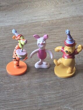 Set of 3 Vintage Disney Winnie the Pooh Tigger Piglet Birthday Cake Toppers
